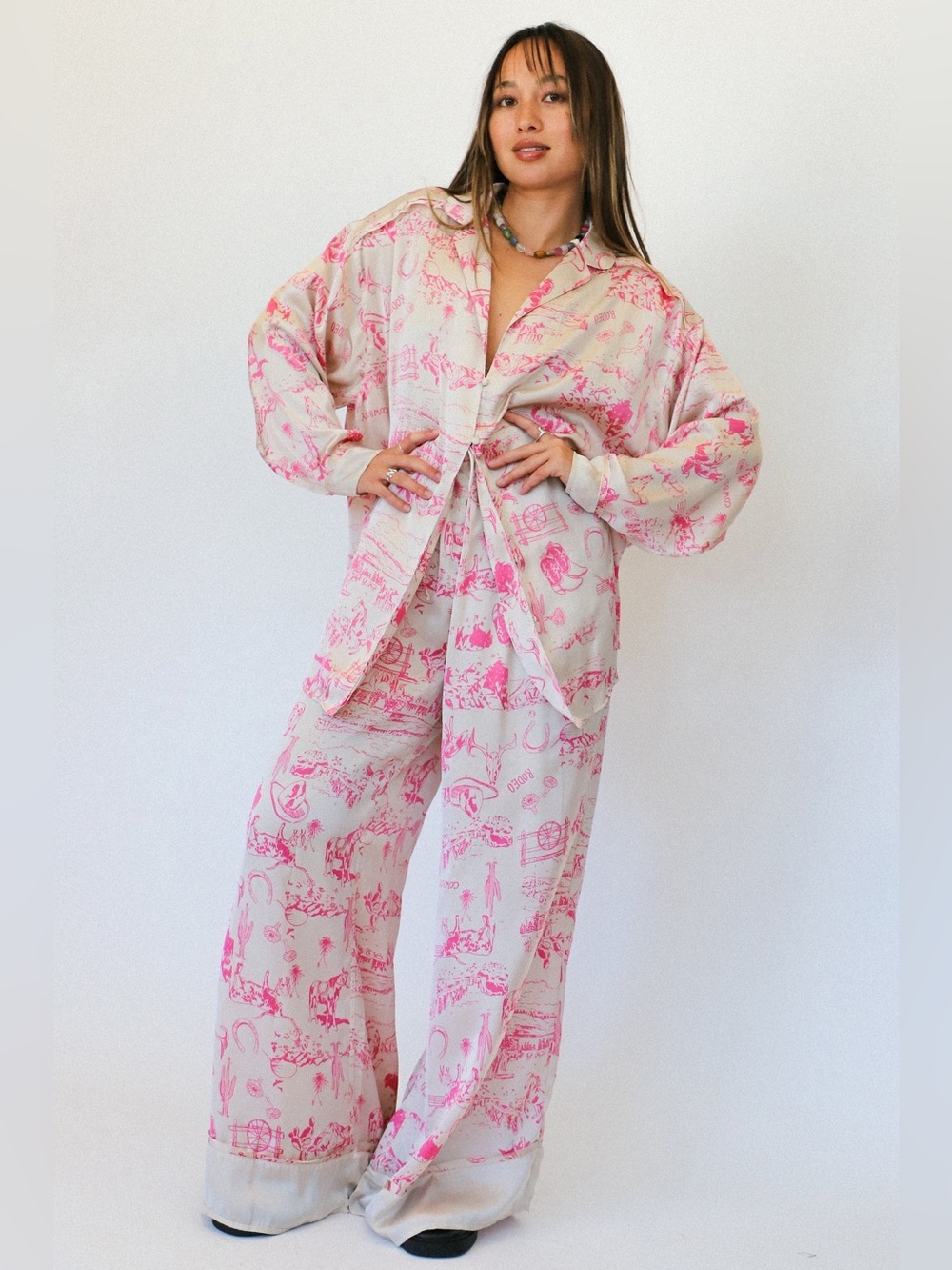 x Intimately FP Dreamy Days Pajama Set in Tea Combo - Picture 4 of 4